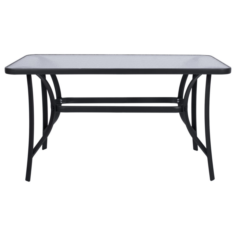 Τραπέζι κήπου "Leno" ανθρακί μέταλλο-tempered γυαλί 140x80x70 - Image 2