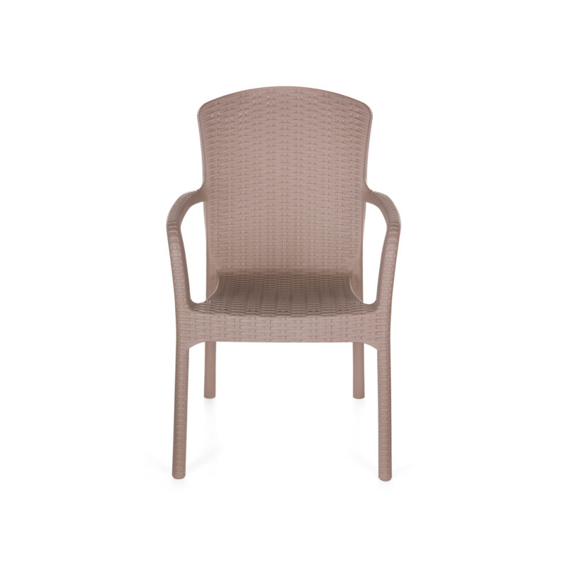 Πολυθρόνα βαρέους τύπου TURAN απο PP σε χρώμα cappuccino 43x40x86 - Image 2