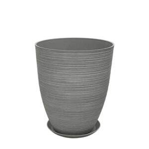 STONE POLYRESIN ΚΑΣΠΩ ΜΕ ΠΙΑΤΟ ΓΚΡΙ ΠΑΛΙΟ ΠΗΛΙΝΟ ΜΕΣΑΙΟ - Φ35x42.5cm