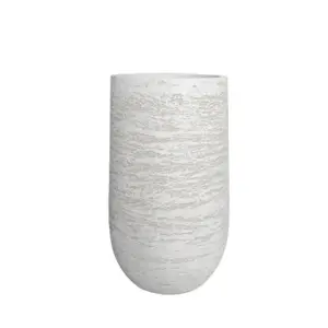 ΚΑΣΠΩ FIBER CLAY ΛΕΥΚΟ-ΕΚΡΟΥ ΨΗΛΟ ΣΤΡΟΓΓΥΛΟ ΜΕΣΑΙΟ Φ44x75cm